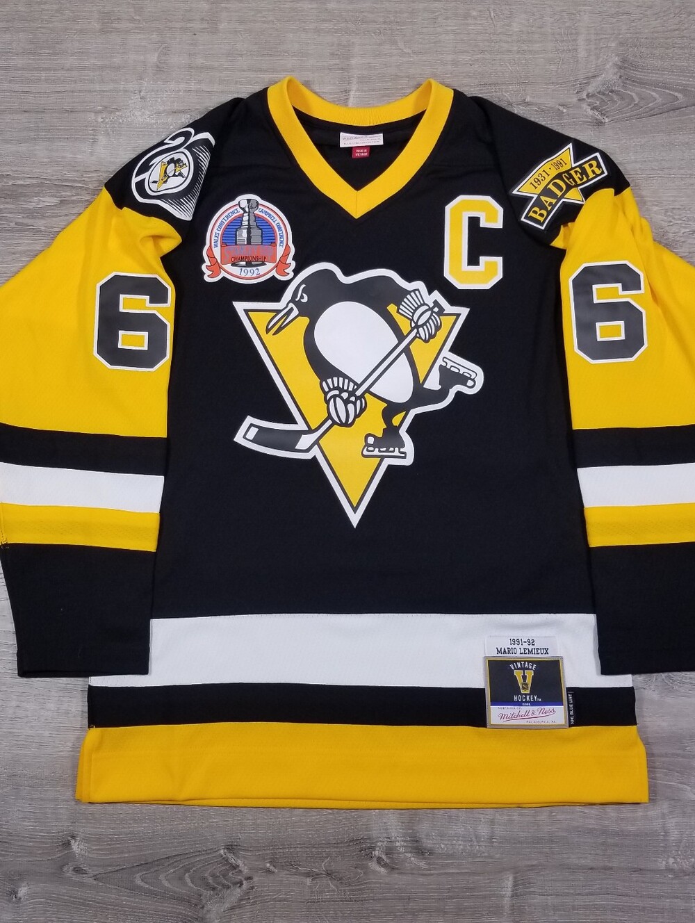 Mario Lemieux Pittsburgh Penguins 92-93 Mitchell & Ness Vintage Hockey Jersey M